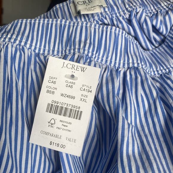 J. Crew Factory Banker Stripe Blue Embroidered midi skirt - Picture 11 of 12